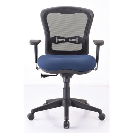 Officesource Spice Collection Mid Back Chair, Mesh Back, Black Upholstered Seat with Black Frame 7854ANSFBL